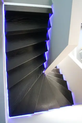 Houten Trap met Ledverlichting