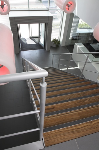 Metal Design Staircase with Ovangkol