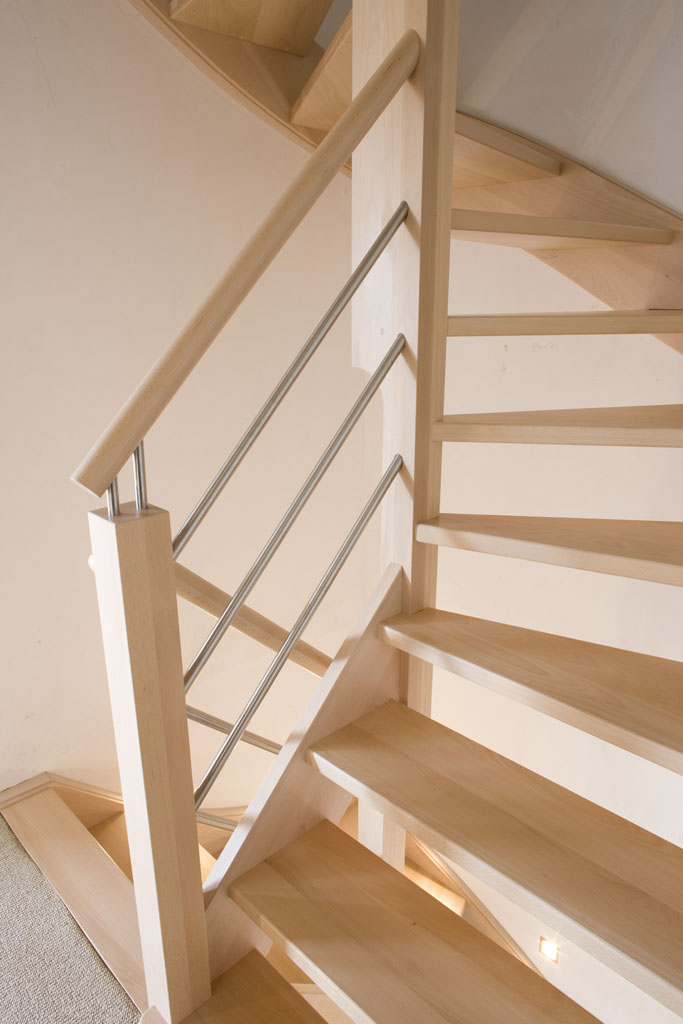 Escalier quart tournant double ouvert standard