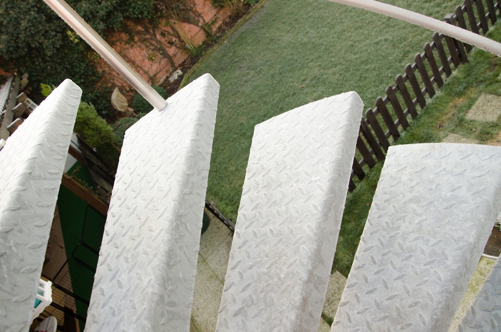 Escalier extérieur en colimaçon