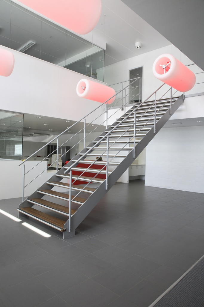 Metal Design Staircase with Ovangkol