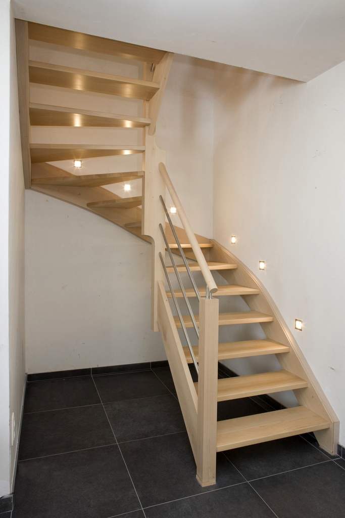 Escalier quart tournant double ouvert standard